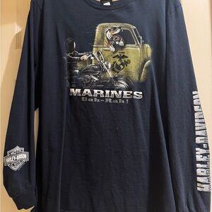 Harley-Davidson USMC black Long Sleeve Men's Tee